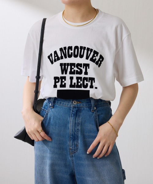 COLLAGE GALLARDAGALANTE（コラージュガリャルダガランテ）の「【OT】VANCOUVERフロッキーロゴ半袖T（Tシャツ/カットソー・レディース・オフホワイト/スカイブルー・FREE）」の4枚目の写真