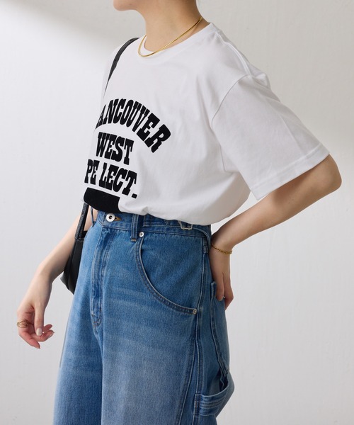 COLLAGE GALLARDAGALANTE（コラージュガリャルダガランテ）の「【OT】VANCOUVERフロッキーロゴ半袖T（Tシャツ/カットソー・レディース・オフホワイト/スカイブルー・FREE）」の5枚目の写真