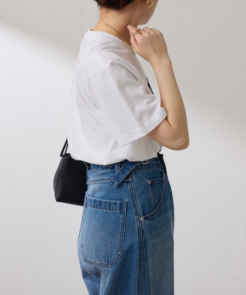 COLLAGE GALLARDAGALANTE（コラージュガリャルダガランテ）の「【OT】VANCOUVERフロッキーロゴ半袖T（Tシャツ/カットソー・レディース・オフホワイト/スカイブルー・FREE）」の8枚目の写真