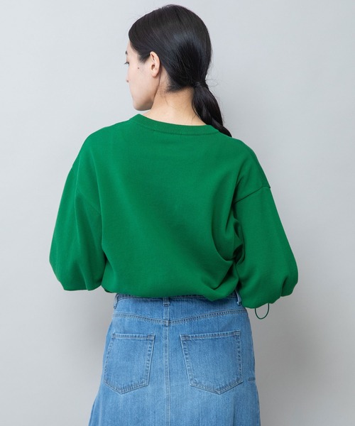 Munich（ミューニック）の「コットンニットパフスリーブトップス（ニット/セーター・レディース・ブラック/グレー/イエロー/グリーン・FREE）」の6枚目の写真