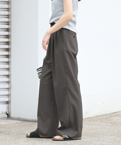 JOURNAL STANDARD relume(ジャーナルスタンダード レリューム)の「《再入荷!》【サイズ展開あり/自宅ケア可能】程よくルーズでもきちんと見え。トロギャザータックパンツ(スラックス・レディース・ネイビー/ブラック/チャコールグレー・36/38)」の12枚目の写真