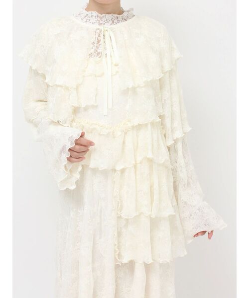 merry jenny（メリージェニー）の「レースティアードボレロ（シャツ/ブラウス・レディース・アイボリー/オフホワイト・FREE）」の5枚目の写真