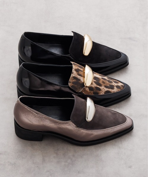 HIMIKO（ヒミコ）の「【HIMIKO】軽量ソールオーバルモチーフローファー/651306（ローファー・レディース・ブラウン系その他/ブラック/ガンメタ・25.0cm/24.5cm/23.5cm/22.5cm/22.0cm/25.5cm/24.0cm/23.0cm）」の12枚目の写真