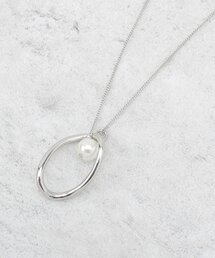 OPAQUE.CLIP | オーバルメタル×フェイクパール スライドネックレス(ネックレス)