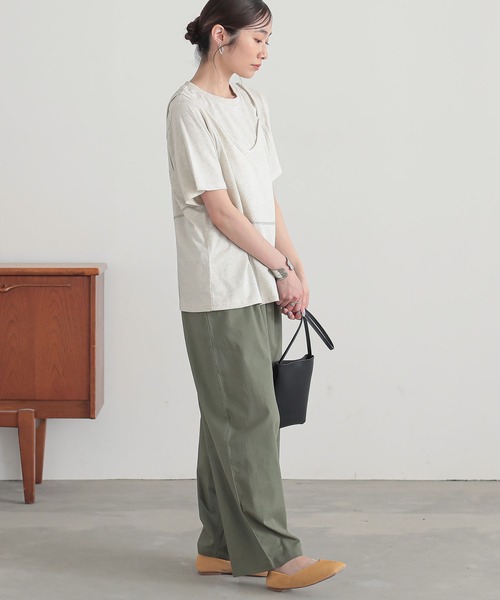 n'OrLABEL(ノアールレーベル)の「レイヤード風アシメカットソー(Tシャツ/カットソー・レディース・テラコッタ/チャコール/オートミール・2/1)」の17枚目の写真