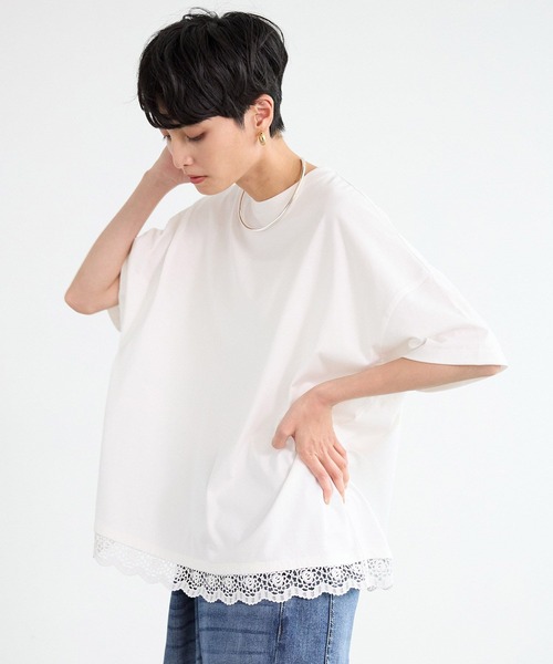 tシャツ BARNYARDSTORM / レースヘムプルオーバー レディース BARNYARDSTORM tシャツ / レースヘムプルオーバー レディース