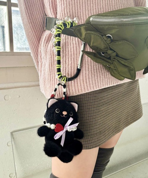 Casselini（キャセリーニ）の「【Casselini】アニマル カラビナ バッグチャーム 猫 犬 熊 くま クマ cat dog bear キーリング ギフト 252-110101（チャーム・レディース・レッド/ブラック/ブルー・FREE）」の4枚目の写真