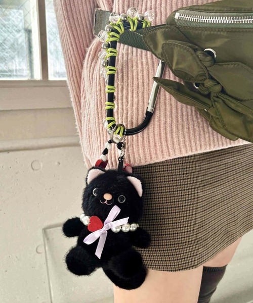 Casselini（キャセリーニ）の「【Casselini】アニマル カラビナ バッグチャーム 猫 犬 熊 くま クマ cat dog bear キーリング ギフト 252-110101（チャーム・レディース・レッド/ブラック/ブルー・FREE）」の5枚目の写真