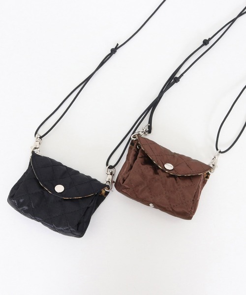 バッグ GLIMCLAP Two pockets design mini bag mko12979-Two pockets design mini bag-Mini diamond-pattern