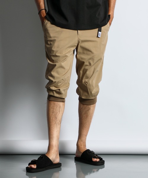 HALF LEG JOGGER PANTS：ストレッチナイロン クロップド丈 ジョガー