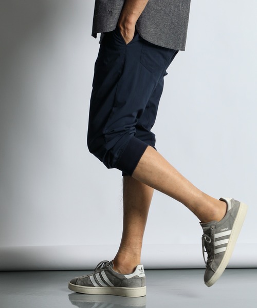 HALF LEG JOGGER PANTS：ストレッチナイロン クロップド丈 ジョガー