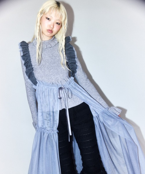 Candy Stripper(キャンディストリッパー)の「ETOILE TIERED HARNESS TULLE スカート(スカート・レディース・ピンク/グレー/ライトブルー/ブラック・FREE)」の9枚目の写真