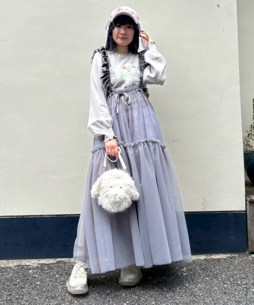 Candy Stripper(キャンディストリッパー)の「ETOILE TIERED HARNESS TULLE スカート(スカート・レディース・ピンク/グレー/ライトブルー/ブラック・FREE)」の19枚目の写真