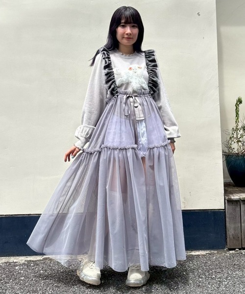 Candy Stripper(キャンディストリッパー)の「ETOILE TIERED HARNESS TULLE スカート(スカート・レディース・ピンク/グレー/ライトブルー/ブラック・FREE)」の16枚目の写真