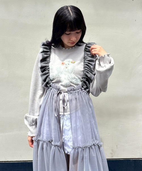 Candy Stripper(キャンディストリッパー)の「ETOILE TIERED HARNESS TULLE スカート(スカート・レディース・ピンク/グレー/ライトブルー/ブラック・FREE)」の22枚目の写真