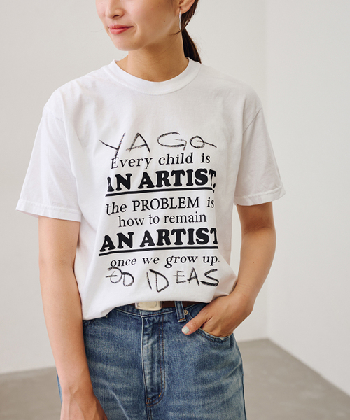 FRAMeWORK(フレームワーク)の「YA GOOD IDEAS × KIBITZ HANDWKS MESSAGE TSHIRT(Tシャツ/カットソー・レディース・ホワイト/スミクロ・FREE)」の2枚目の写真