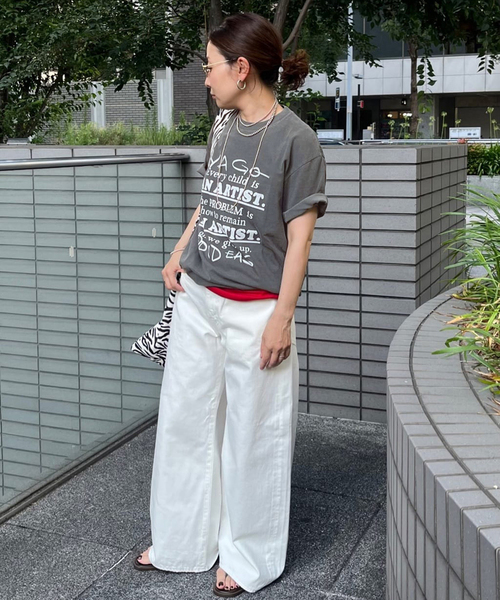 FRAMeWORK(フレームワーク)の「YA GOOD IDEAS × KIBITZ HANDWKS MESSAGE TSHIRT(Tシャツ/カットソー・レディース・ホワイト/スミクロ・FREE)」の3枚目の写真