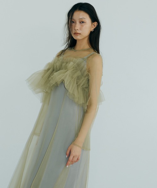 ANDRESED 2way チュールドレス ANDRESD ドレス パイピングチュールドレス / piping tulle dress