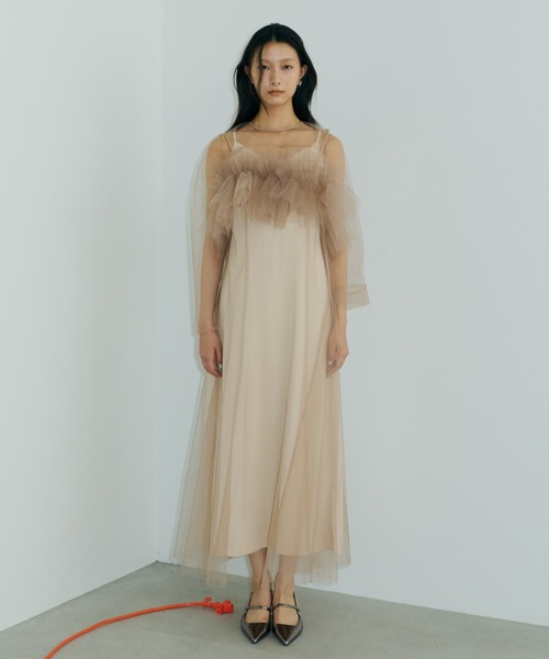 ANDRESED 2way チュールドレス ANDRESD ドレス パイピングチュールドレス / piping tulle dress