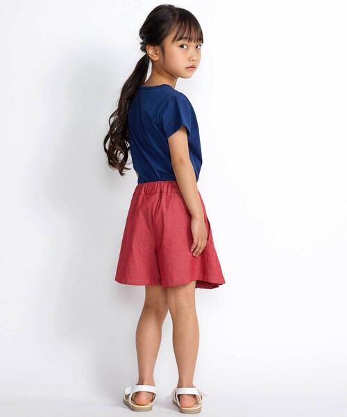 BeBe（ベベ）の「カラーデニムサイドボタンプリーツスカパン(90~150cm)（スカート・キッズ・ネイビー/レッド・140cm/120cm/130cm/150cm/110cm）」の10枚目の写真