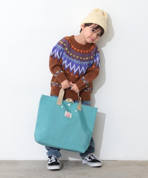 Ocean&Ground（オーシャン&グラウンド）の「ﾚｯｽﾝBAG GOODAY（トートバッグ・キッズ・エメラルド/ブラック/レッド/ピンク/グリーン/ダークネイビー/ターコイズブルー/ブルー/マスタード/ミント/ラベンダー/ライトパープル/ベージュ・FREE）」の6枚目の写真