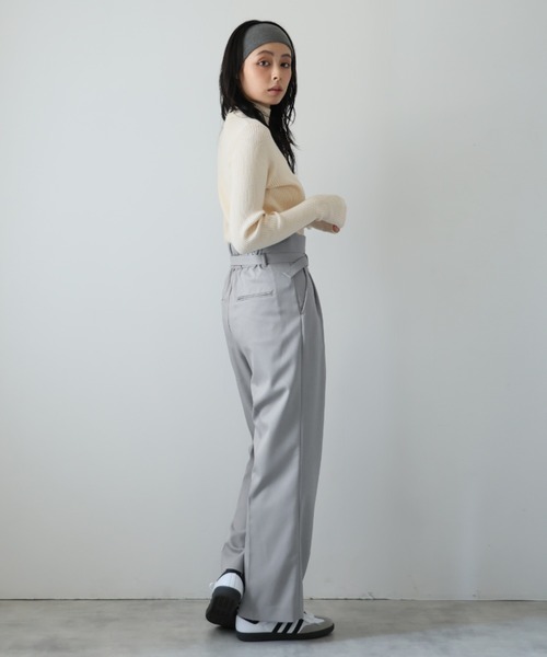 TIGHTBOOTH グレー スラックス ウエストベルト付き TIGHTBOOTH グレー スラックス ウエストベルト付き