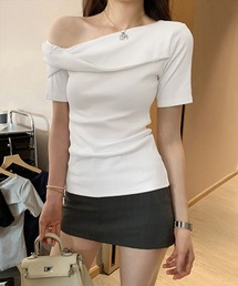 片方オフショルtシャツ レディース 半袖