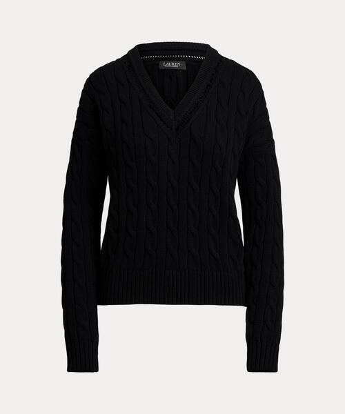 人気✨LAUREN RALPH LAUREN ケーブルニットクリケットセーター セール】ケーブルアンドポインテールニット クリケット セーター
