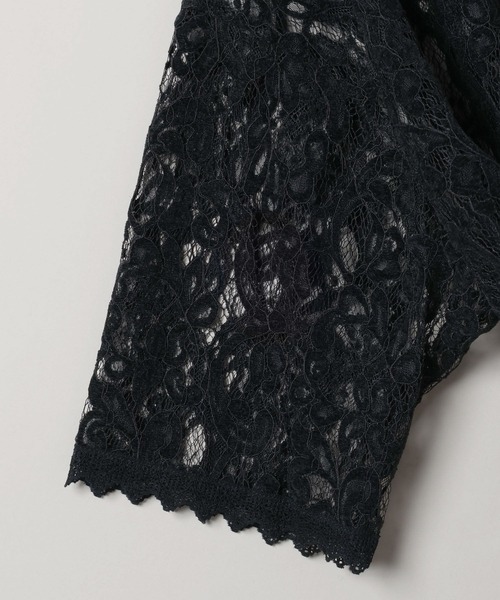 JEANASIS（ジーナシス）の「フロッキーレースシャツSS/586498（シャツ/ブラウス・レディース・ホワイト/ブラック・FREE）」の5枚目の写真