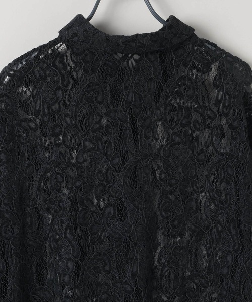 JEANASIS（ジーナシス）の「フロッキーレースシャツSS/586498（シャツ/ブラウス・レディース・ホワイト/ブラック・FREE）」の7枚目の写真