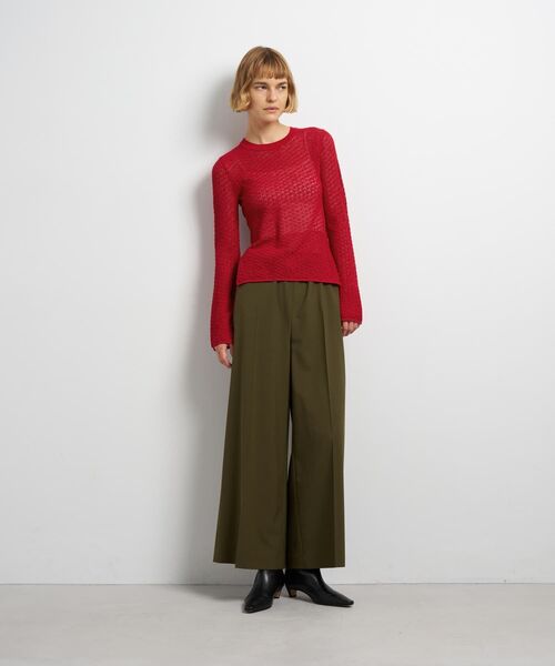 LANVIN en Bleu（ランバンオンブルー）の「シアーレースニット（ニット/セーター・レディース・レッド/ブラック/オフホワイト・38）」の4枚目の写真