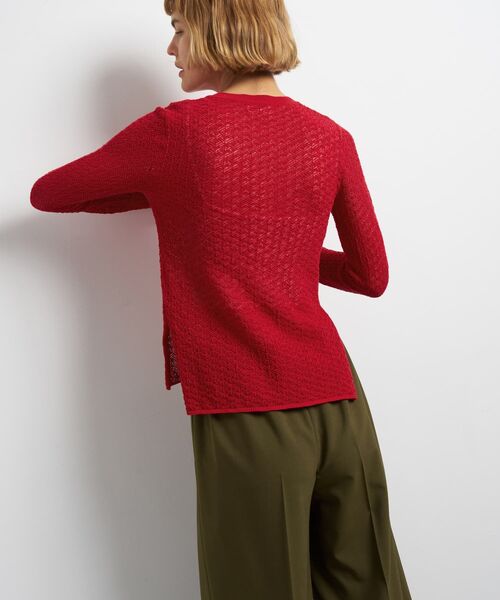 LANVIN en Bleu（ランバンオンブルー）の「シアーレースニット（ニット/セーター・レディース・レッド/ブラック/オフホワイト・38）」の8枚目の写真