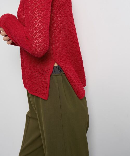 LANVIN en Bleu（ランバンオンブルー）の「シアーレースニット（ニット/セーター・レディース・レッド/ブラック/オフホワイト・38）」の10枚目の写真