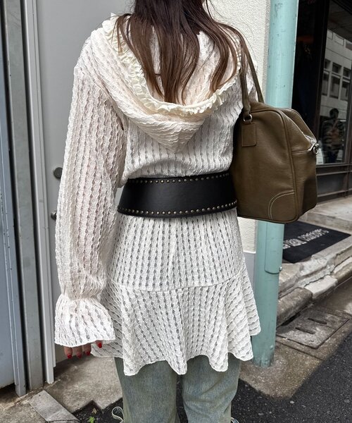 CIAOPANIC(チャオパニック)の「スタッズワイドウエスタンベルト(ベルト・レディース・ブラック/ブラウン・FREE)」の5枚目の写真