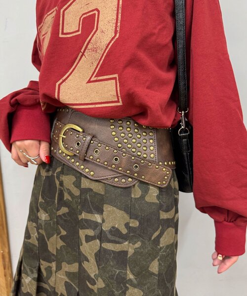 CIAOPANIC(チャオパニック)の「スタッズワイドウエスタンベルト(ベルト・レディース・ブラック/ブラウン・FREE)」の13枚目の写真