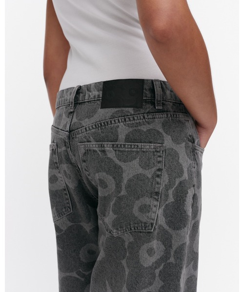 Marimekko 花柄デニムハーフパンツ Mサイズ Marimekko 花柄デニム