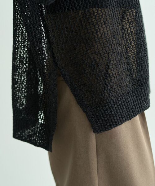 Editt by YECCA VECCA(エディットバイイェッカヴェッカ)の「スラブメッシュルーズニット(ニット/セーター・レディース・アイボリー/ブラック/キャメル・FREE)」の13枚目の写真