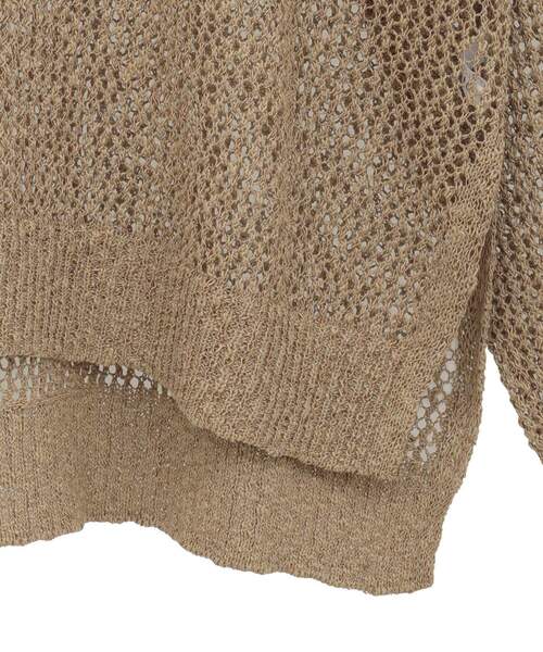 Editt by YECCA VECCA(エディットバイイェッカヴェッカ)の「スラブメッシュルーズニット(ニット/セーター・レディース・アイボリー/ブラック/キャメル・FREE)」の8枚目の写真