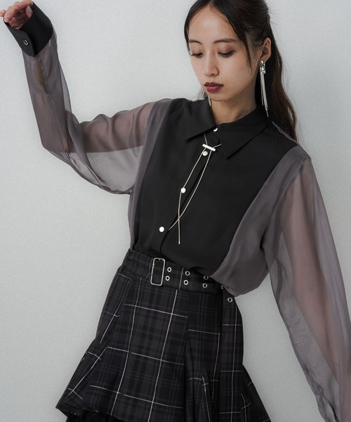 セール】シアーキリカエデザインシャツ(HARE)（シャツ/ブラウス