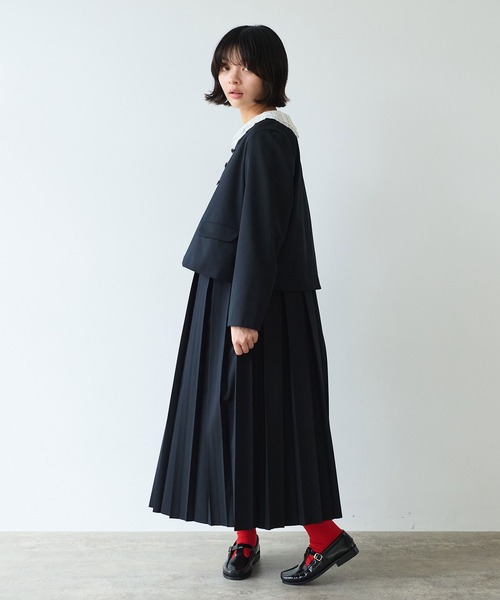 bulle de savon(ビュルデサボン)の「《early spring》2/80 TWツイル プリーツジャンパースカート(ジャンパースカート・レディース・グレー/ブラック・FREE)」の18枚目の写真