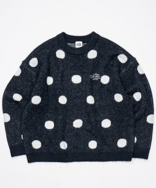 kaoyorinakami（カオヨリナカミ）の「dot logo knit / ドットロゴニット（ニット/セーター・メンズ・ブラウン/ネイビー・SMALL/MEDIUM/LARGE/X-LARGE）」の2枚目の写真