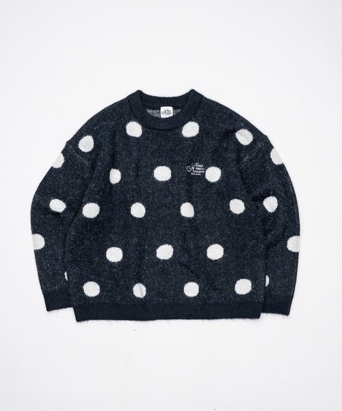 kaoyorinakami（カオヨリナカミ）の「dot logo knit / ドットロゴニット（ニット/セーター・メンズ・ブラウン/ネイビー・SMALL/MEDIUM/LARGE/X-LARGE）」の21枚目の写真
