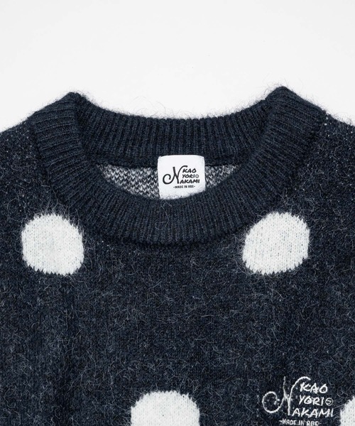 kaoyorinakami（カオヨリナカミ）の「dot logo knit / ドットロゴニット（ニット/セーター・メンズ・ブラウン/ネイビー・SMALL/MEDIUM/LARGE/X-LARGE）」の22枚目の写真