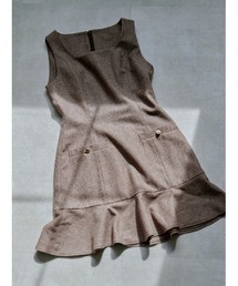 Stylevoice for xxx（スタイルヴォイスフォー）の「＜木村りかこさんコラボ＞千鳥格子フリルヘムミニワンピース【セットアップ対応可能】（ワンピース）」