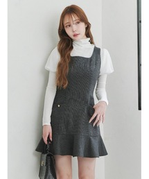 Stylevoice for xxx（スタイルヴォイスフォー）の「＜木村りかこさんコラボ＞千鳥格子フリルヘムミニワンピース【セットアップ対応可能】（ワンピース）」