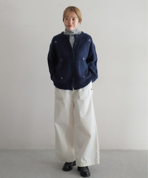 モヘヤミックス ホース刺繍カーデ | NOMBRE IMPAIR