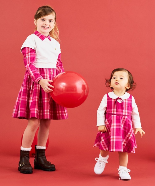 セール】オーガストチェックシャツワンピース&トップスセット（シャツ