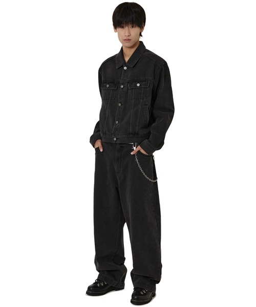 OY(オーワイ)の「『OY/オーワイ』STUD DENIM TRUCKER JACKET/スタッズデニム トラックジャケット(デニムジャケット・レディース・ブラック・L)」の5枚目の写真