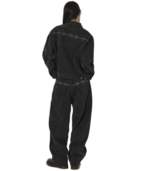 OY(オーワイ)の「『OY/オーワイ』STUD DENIM TRUCKER JACKET/スタッズデニム トラックジャケット(デニムジャケット・レディース・ブラック・L)」の8枚目の写真