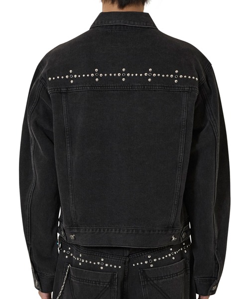 OY(オーワイ)の「『OY/オーワイ』STUD DENIM TRUCKER JACKET/スタッズデニム トラックジャケット(デニムジャケット・レディース・ブラック・L)」の4枚目の写真